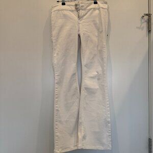 Topshop Low-Waist Joni Flare Jeans – White – Size W28 L30 (Hemmed to 28")